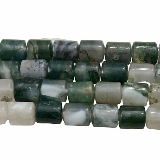 Moss Agate Drum Beads-new earth gifts and beads