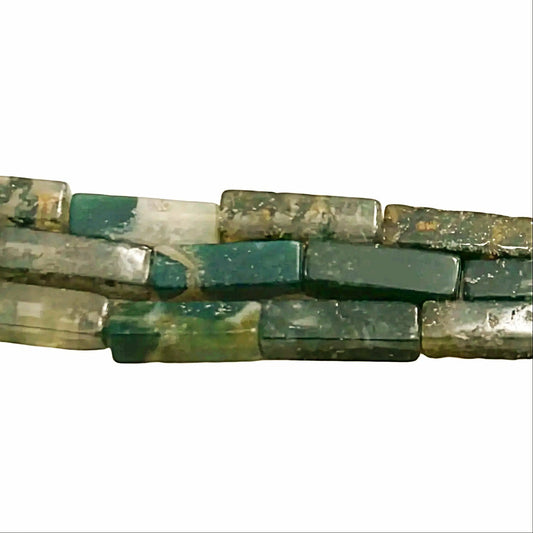 Moss Agate Rectangle Beads-new earth gifts and beads