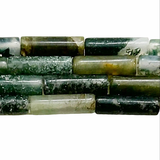 moss agate tube beads - new earth gifts and beads