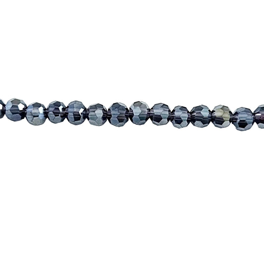 Crystal amethyst dark purple faceted round beads