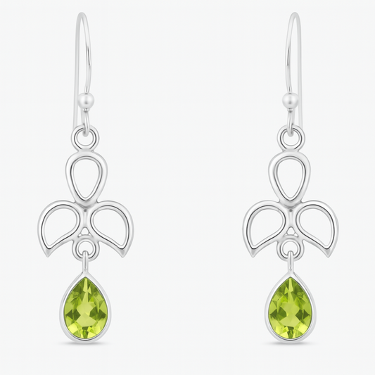 Peridot Faceted Angel Earrings | New Earth Gifts