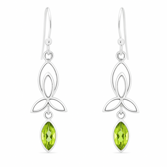 Peridot Faceted Celtic Earrings - New Earth Gifts
