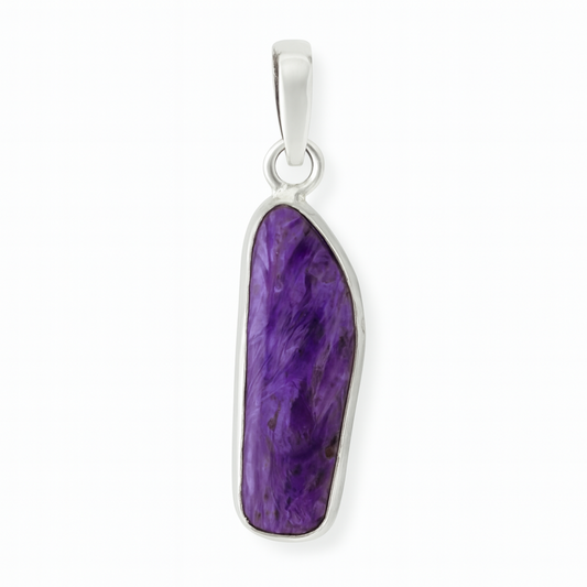 Dainty Charoite Free Form Pendant - New Earth Gifts