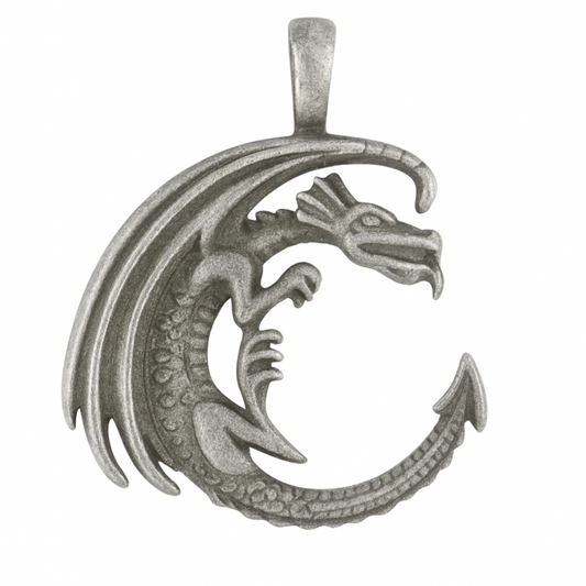 Celestial Pewter Pendant-Dragon Moon | New Earth Gifts
