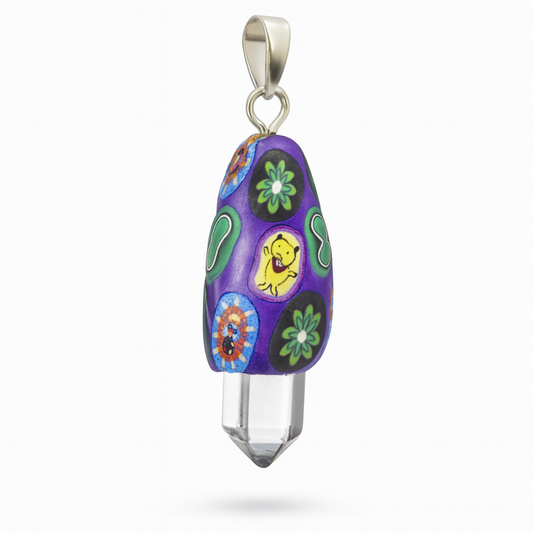 Fimo Clay Pendant with Quartz Point | New Earth Gifts