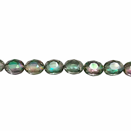 Crystal Thunder Polish Puff Oval Beads Fluorite Color - New Earth Gifts and Beads