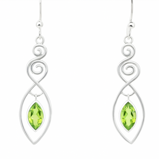 Peridot Sterling Silver Earrings, Show Your Inner Goddess - New Earth Gifts