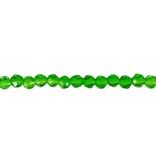 Crystal Emerald Green Faceted Round Beads