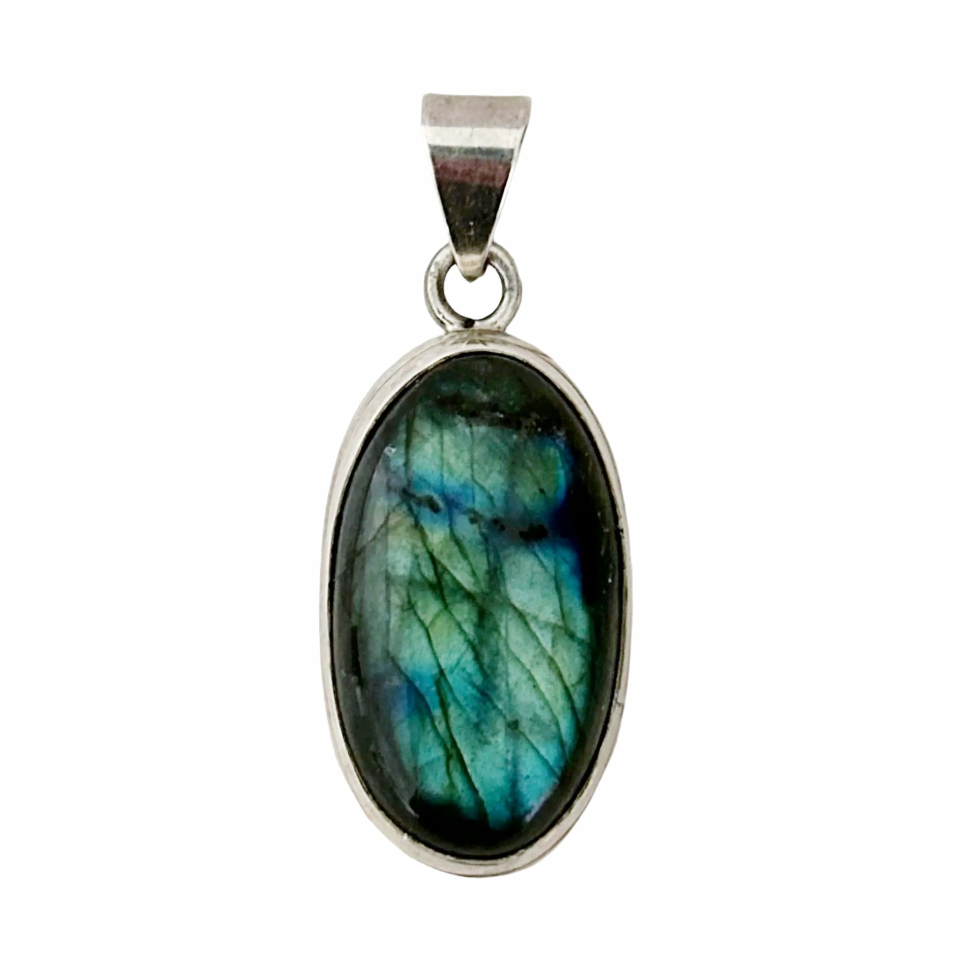 Labradorite Oval Sterling Silver Pendant - New Earth Gifts