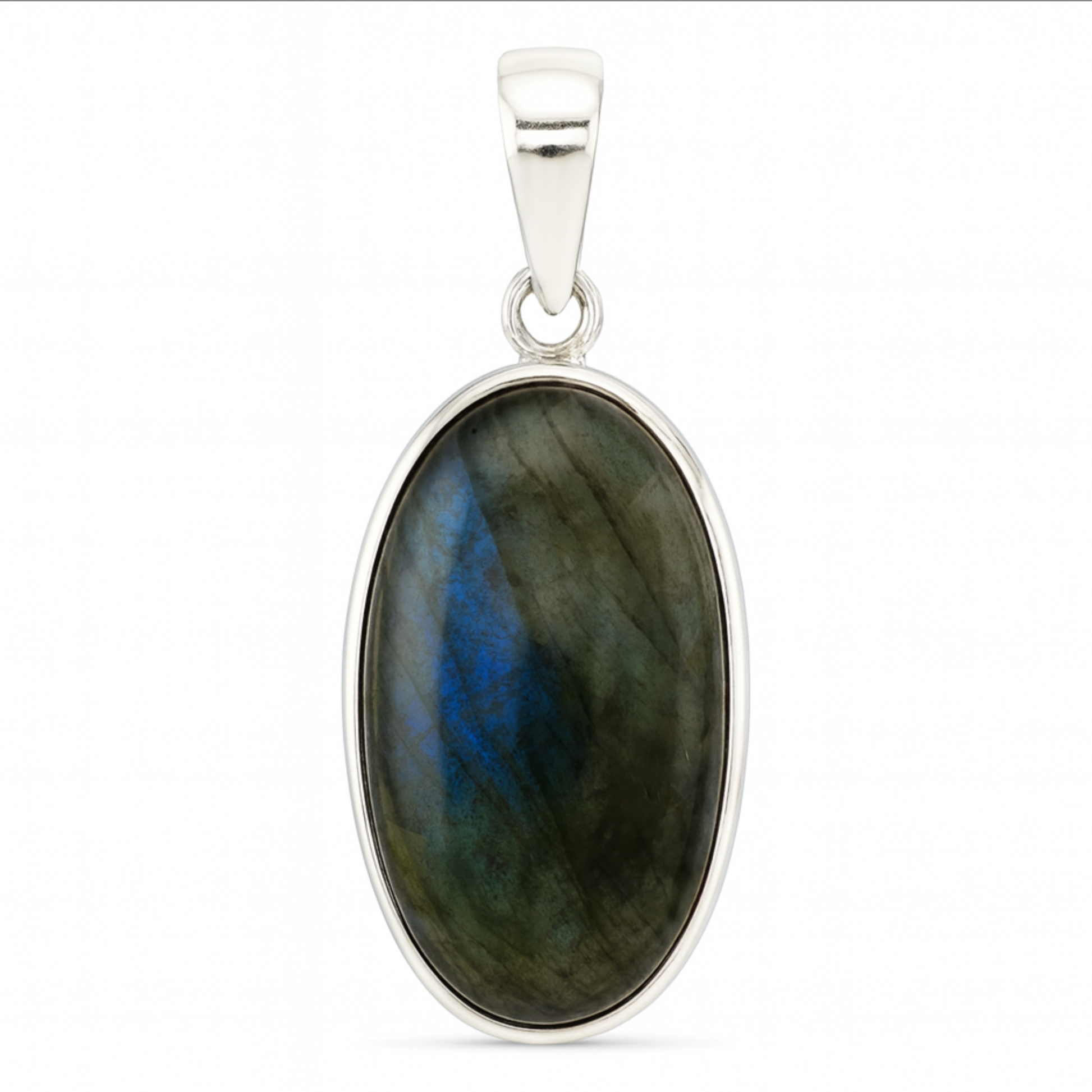 Labradorite Oval Sterling Silver Pendant - New Earth Gifts