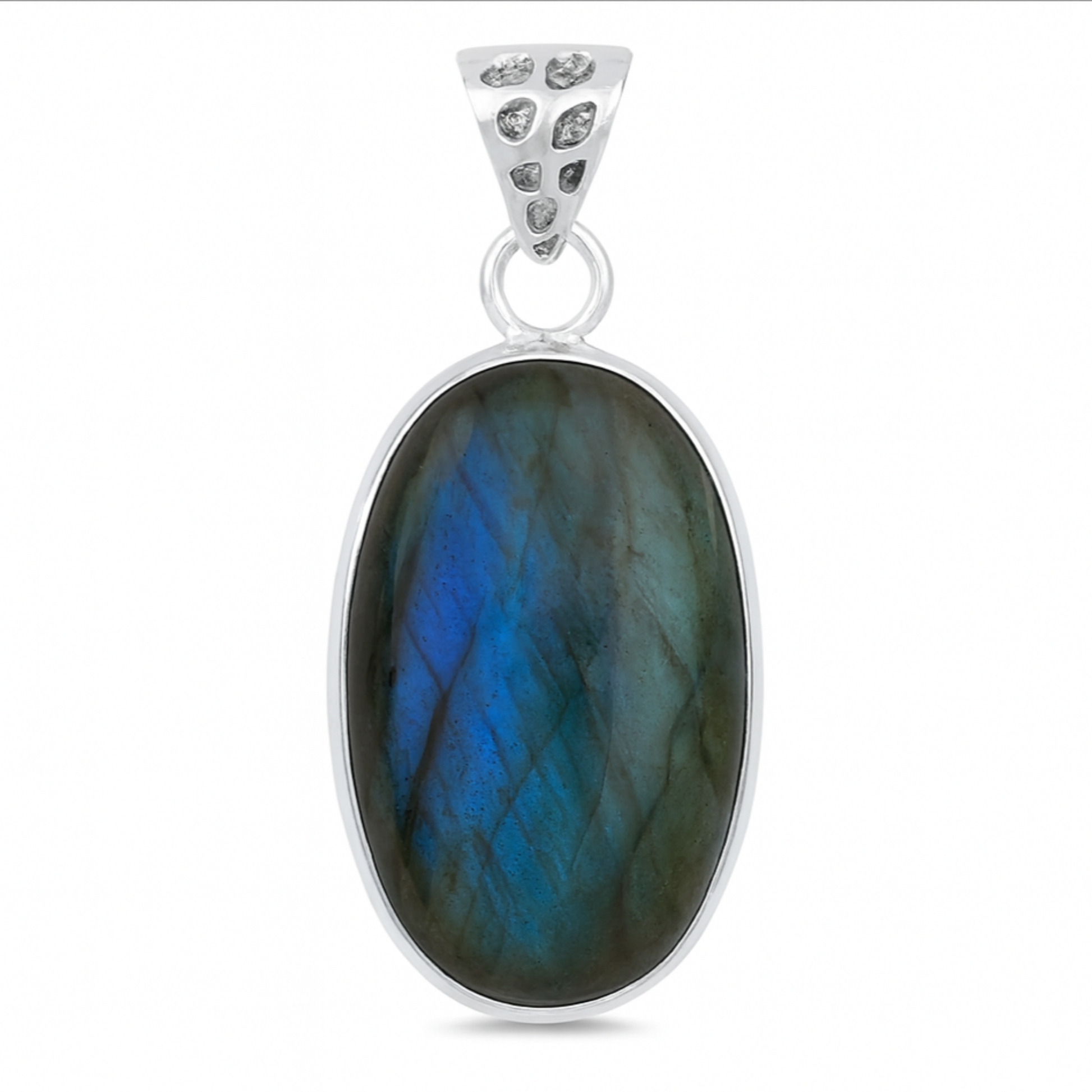 Labradorite Oval Sterling Silver Pendant - New Earth Gifts