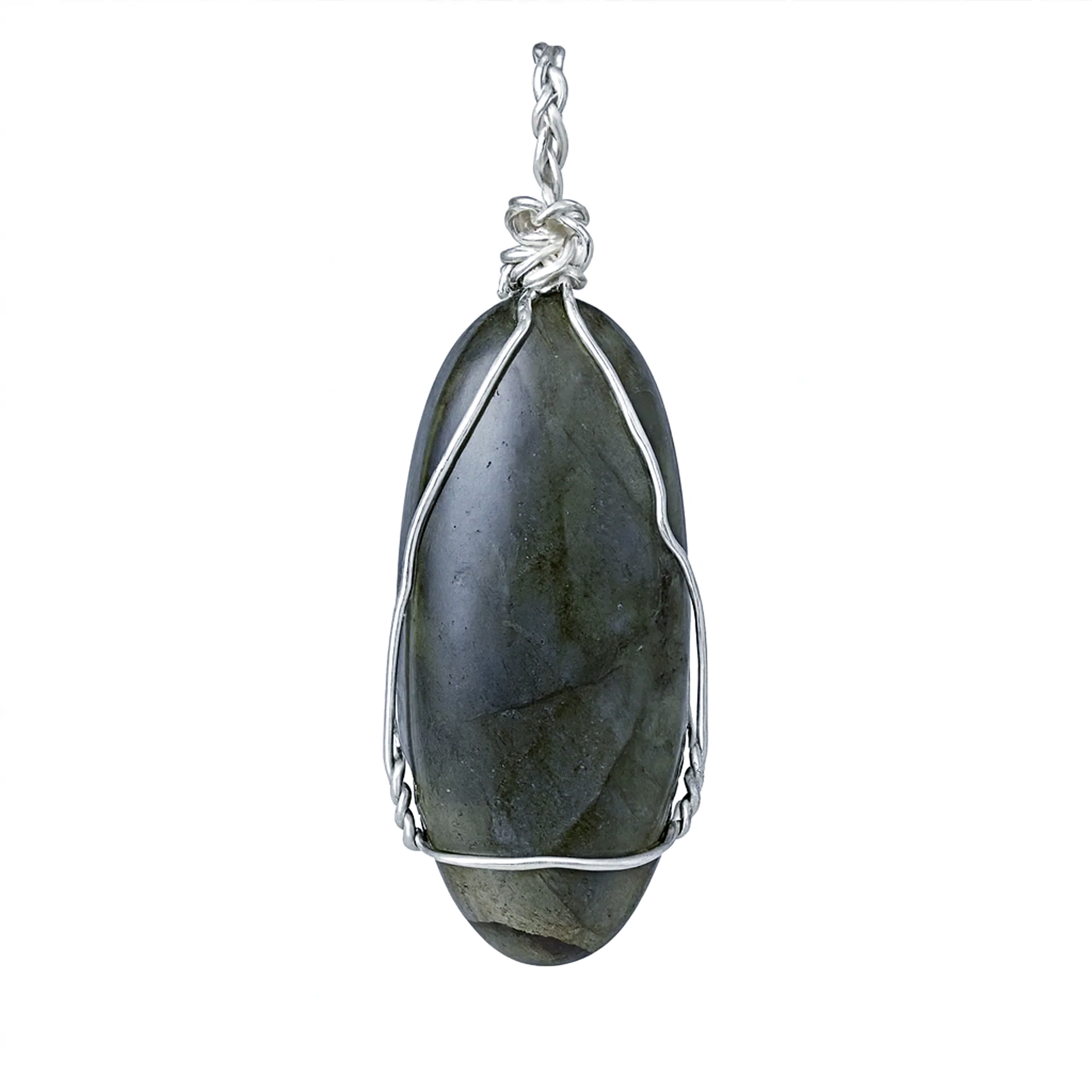 Blue Labradorite Large Wire Wrap Pendant - New Earth Gifts