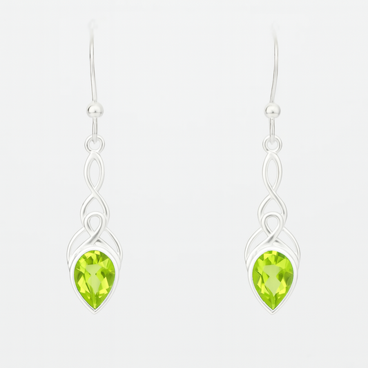 Peridot Faceted Long Drop Earrings | New Earth Gifts