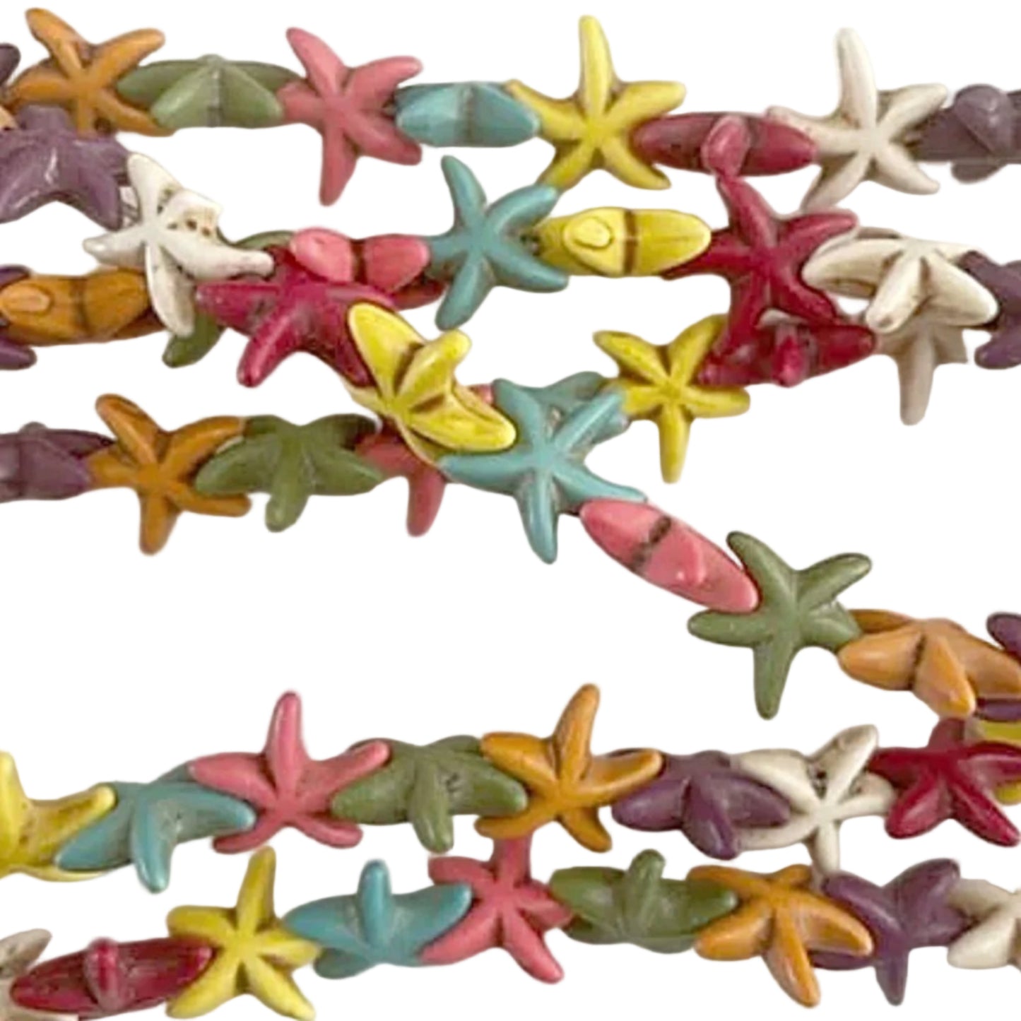 Magnesite Starfish Beads Assorted Colors | New Earth Gifts