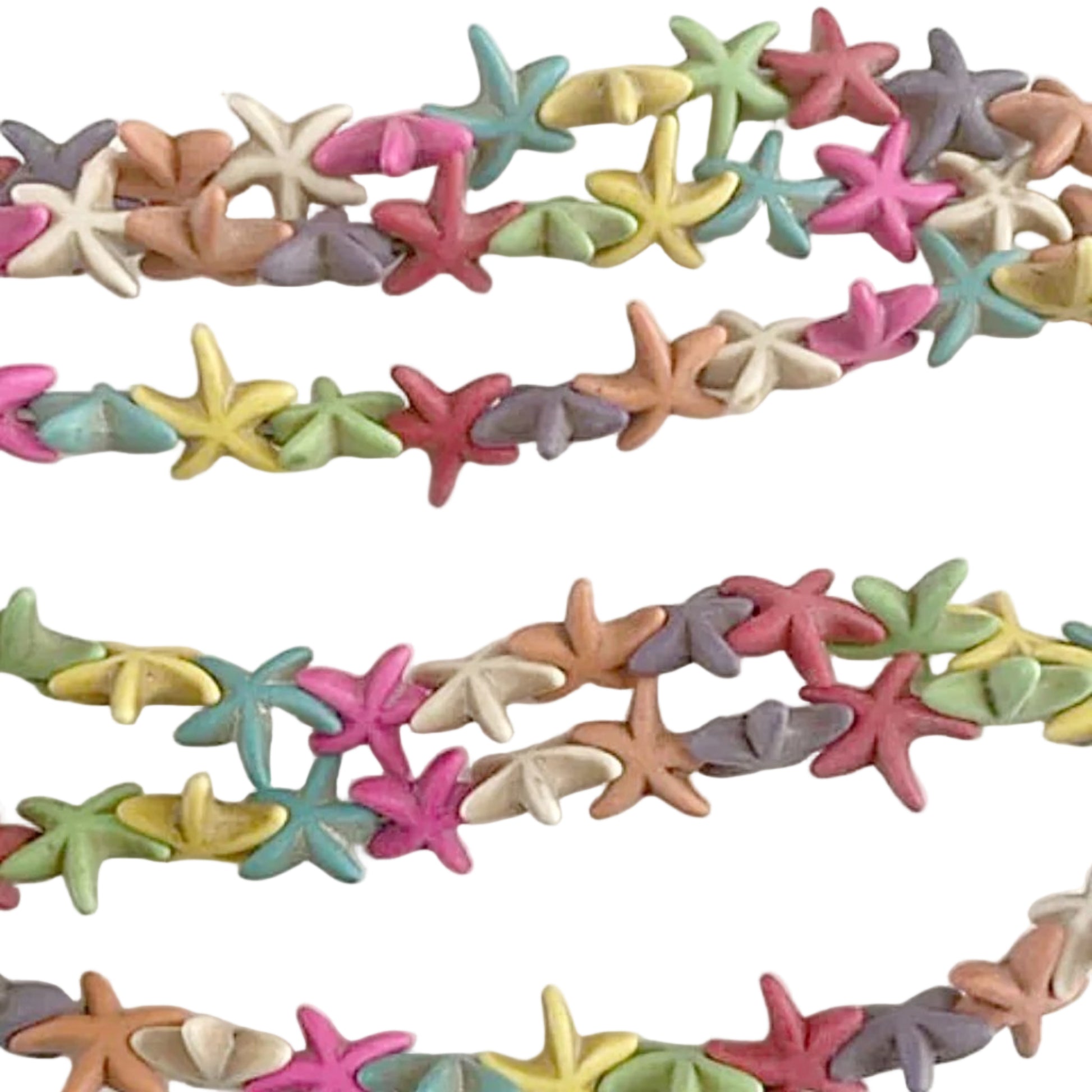 Magnesite Starfish Beads Assorted Colors | New Earth Gifts