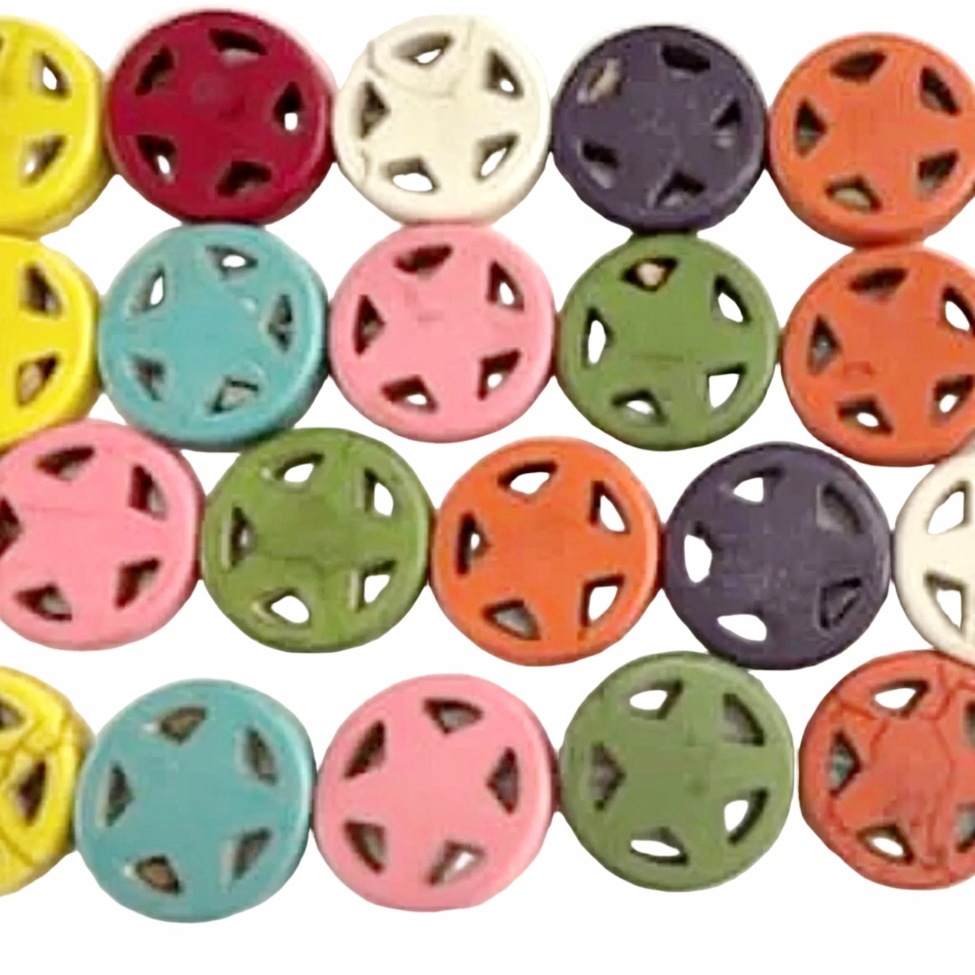 Magnesite Star in Circle Beads Assorted Colors | New Earth Gifts
