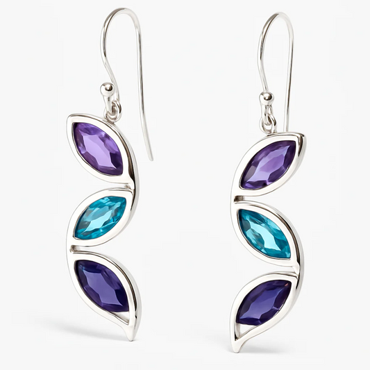 Sterling Mixed Gem Earrings  New Earth Gifts