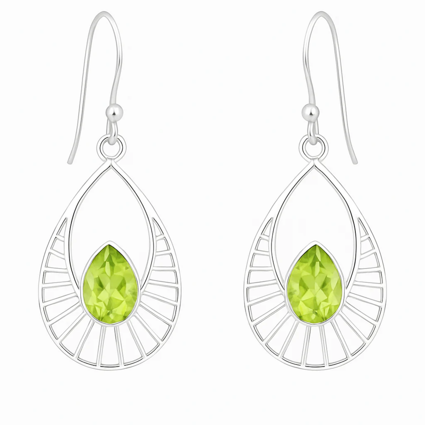 Peridot Sterling Silver Earrings, Sweet Sunrise Style | New Earth Gifts