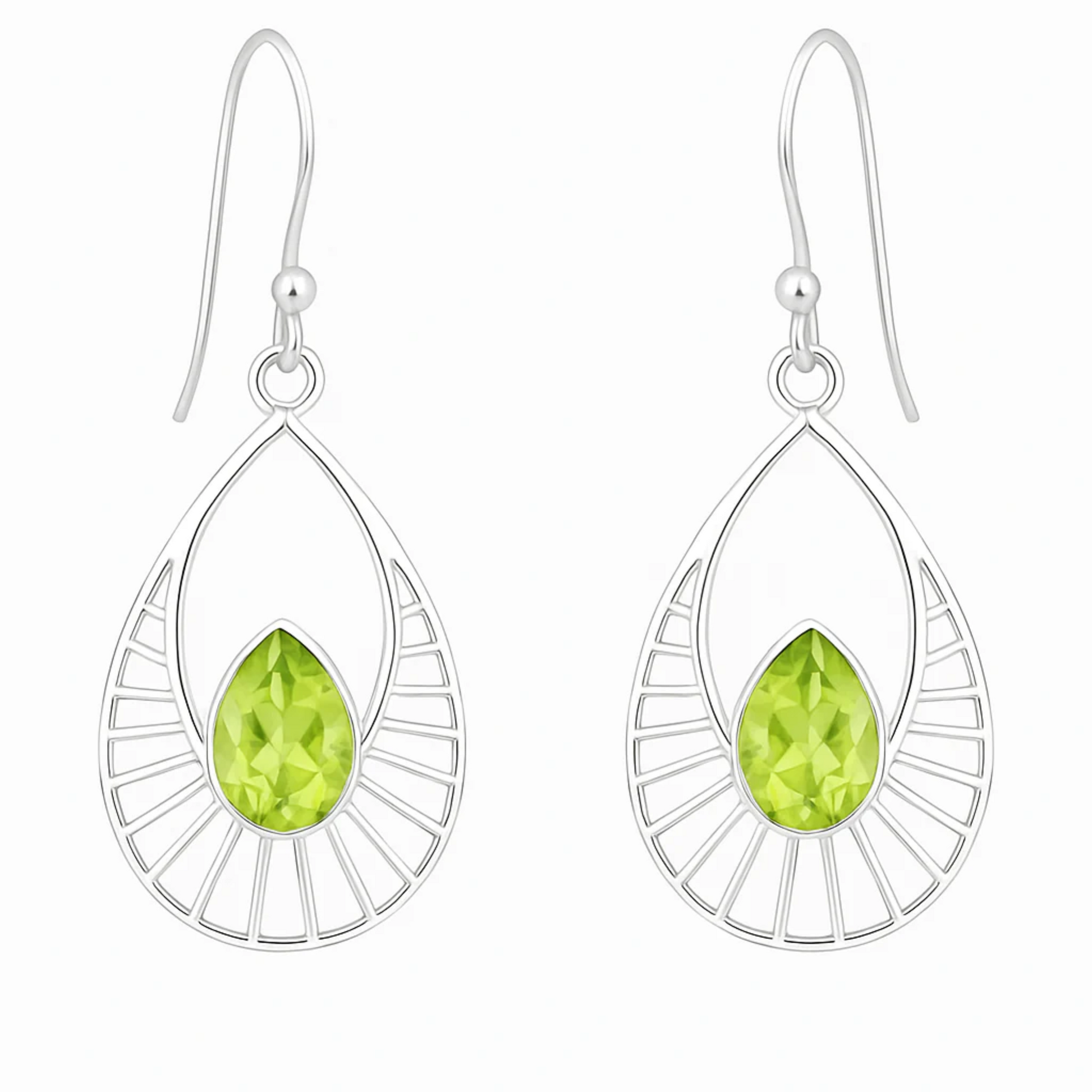 Peridot Sterling Silver Earrings, Sweet Sunrise Style | New Earth Gifts