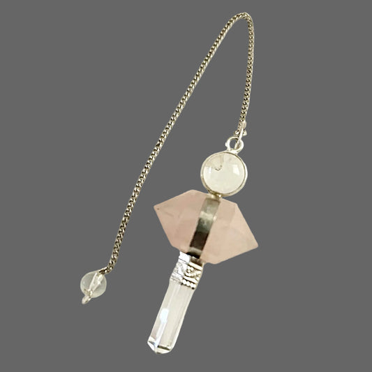 Rose Quartz Crystal Double Terminated Pendulum - New Earth Gifts