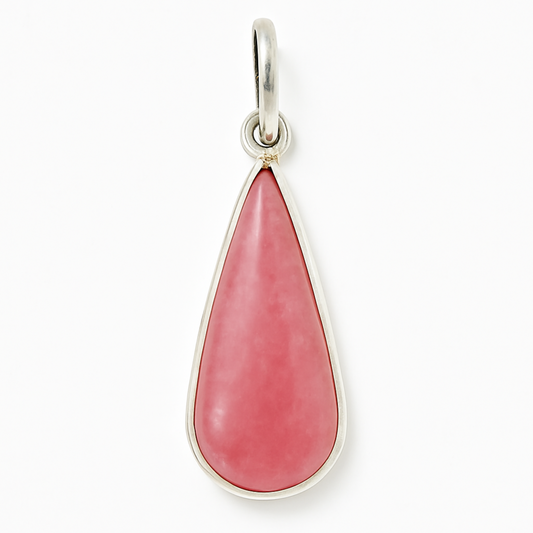 Rhodochrosite Dainty Teardrop Sterling Pendant - New Earth Gifts