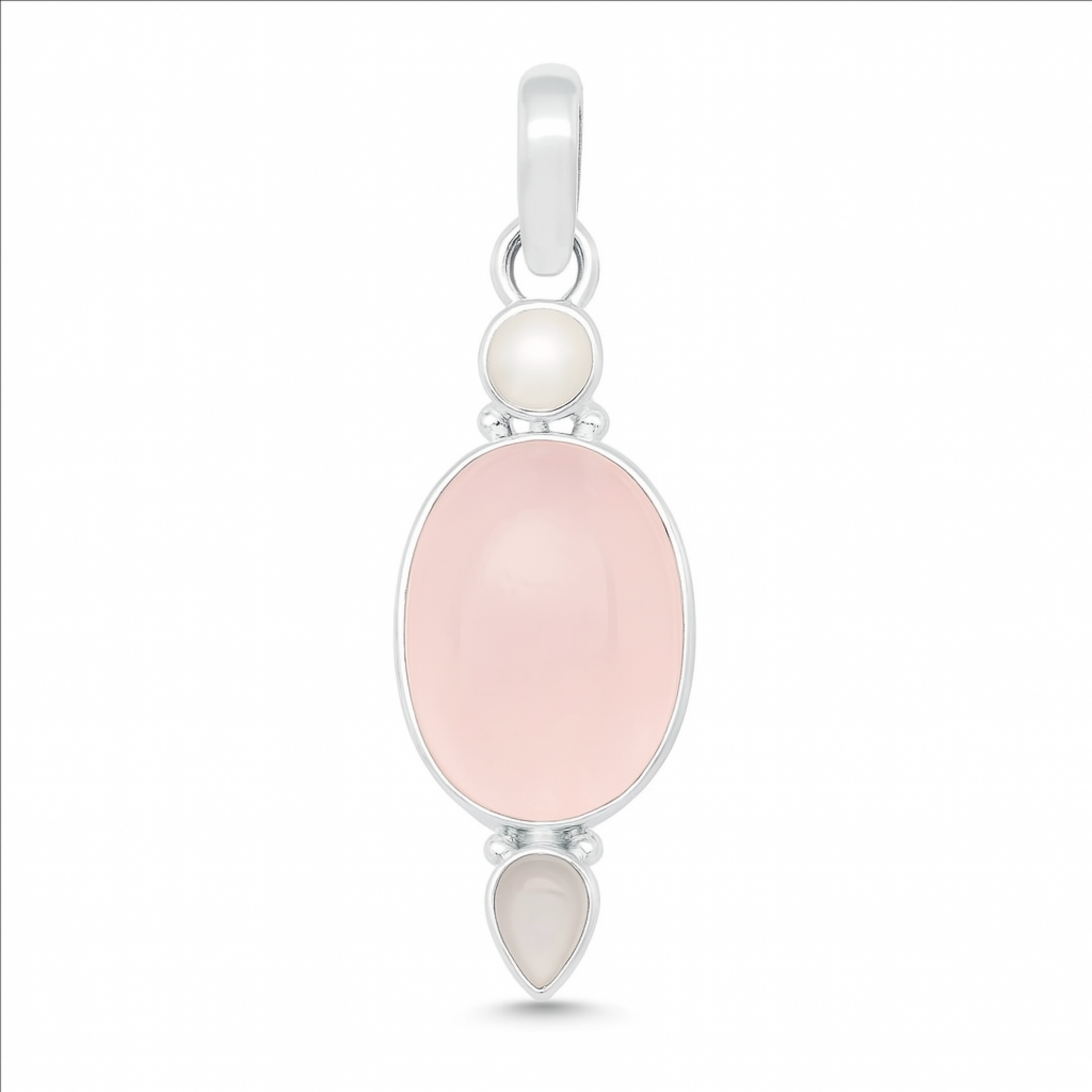 Rose Quartz Pendant with Pearl and Smoky Quartz Accents - New Earth Gifts and Beads