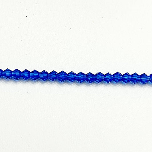 Crystal royal blue faceted bicone beads