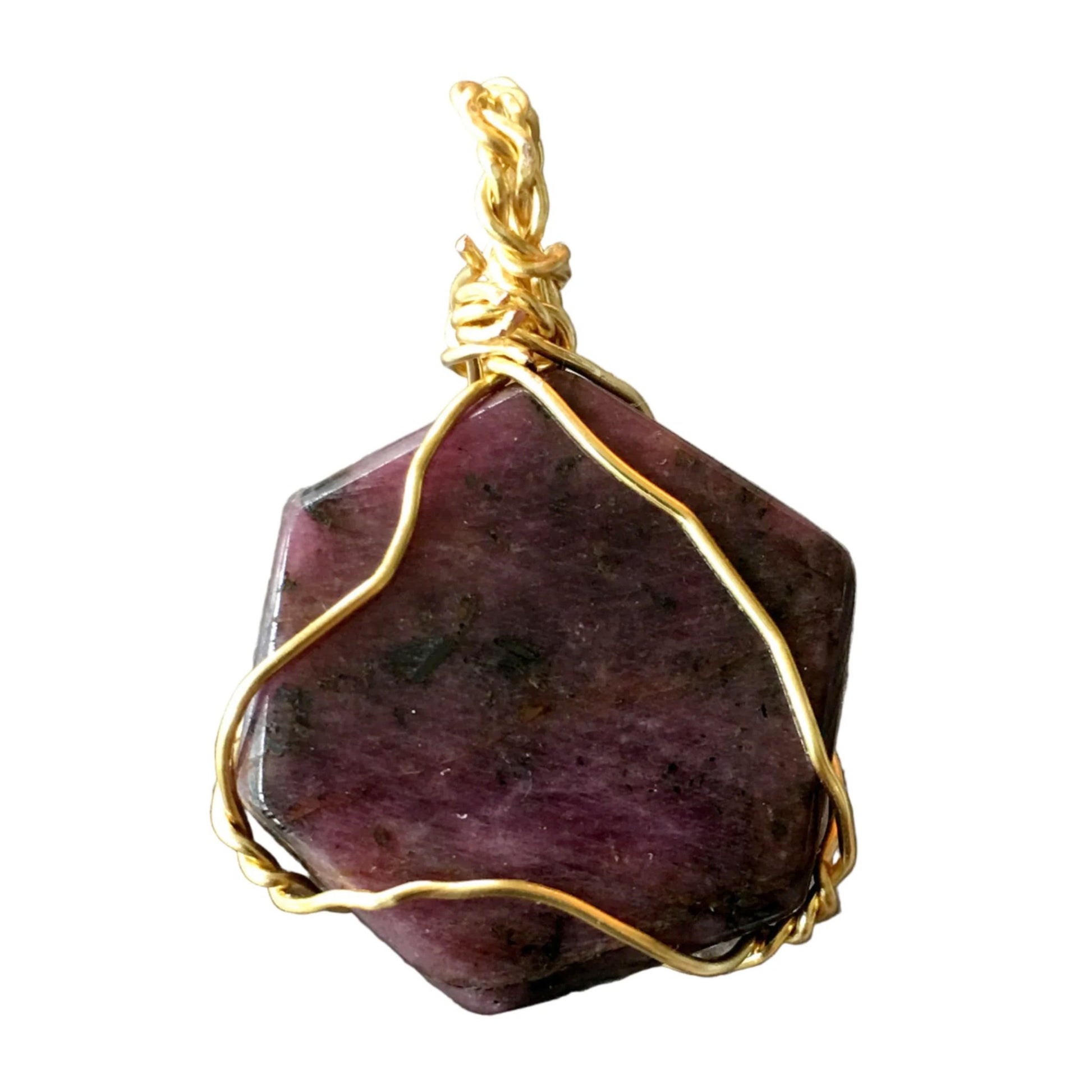 Ruby Pendant Hexagon - With Zoisite For Sale New Earth Gifts