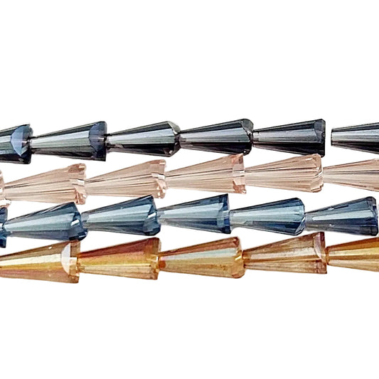 Crystal Faceted Tapered Spike Beads - new earth gifts and beads