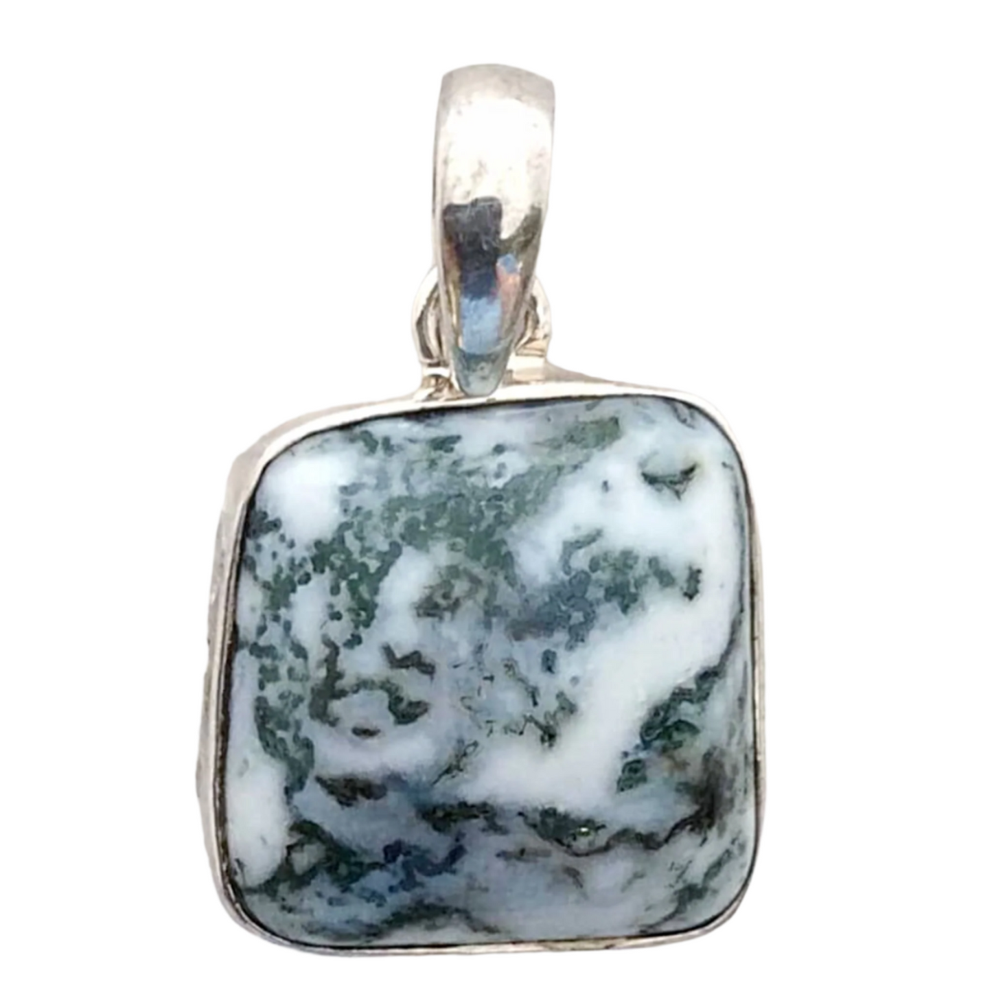 Tree Agate Sterling Pendant