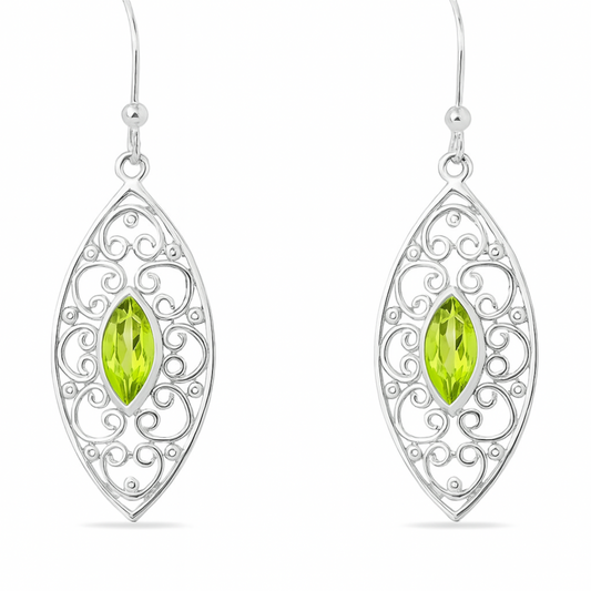Peridot Victorian Style Sterling Earrings | New Earth Gifts