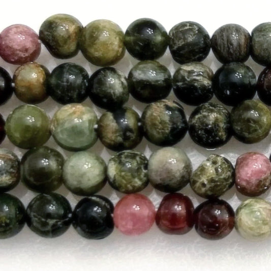 Watermelon Tourmaline Round Beads 6mm - new earth gifts and beads