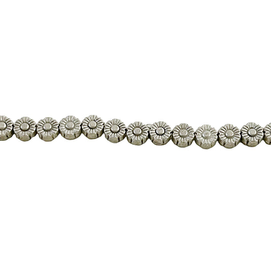 Zinc Alloy Double-Sided Carved Daisy Beads - new earth gifts and beads