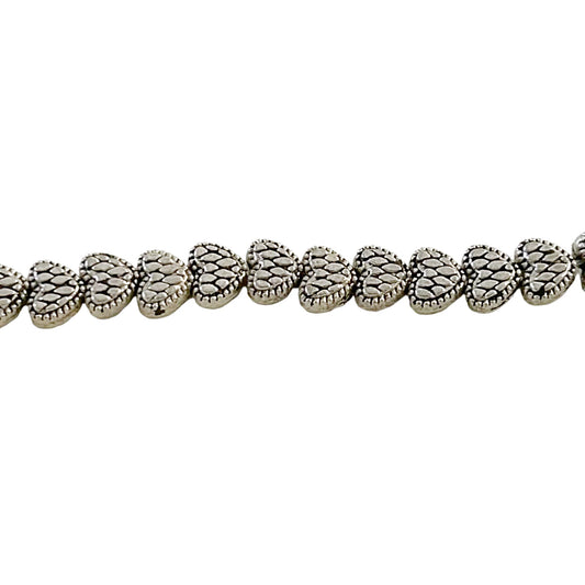 Zinc Alloy Double-Sided Carved Heart Beads - new earth gifts and beads