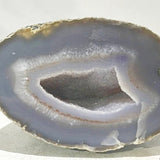 Agate Geode with Fine Gray Crystals - New Earth Gifts