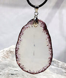 Agate Slice Pendant Frosted with Purple Edge - New Earth Gifts