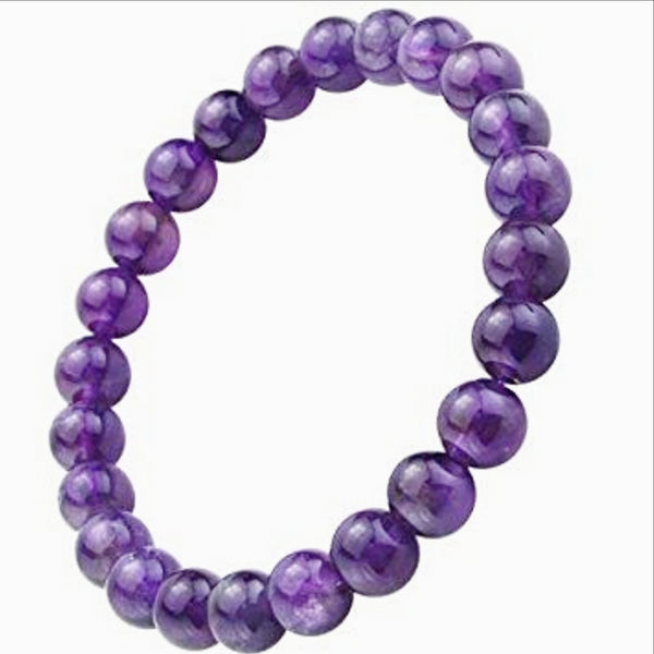 Amethyst Power Bracelet for Serenity and Healing-8mm | New Earth Gifts