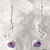 Angel Wings Amethyst Sterling Silver Drop Earrings - New Earth Gifts