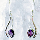 Amethyst Sterling Silver Dangle Earrings - Swinging Vine Style | New Earth Gifts