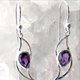 Amethyst Sterling Silver "Waves" Earrings - New Earth Gifts