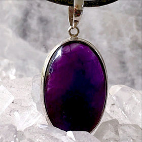 Amethyst Sterling Silver Oval Pendant - New Earth Gifts