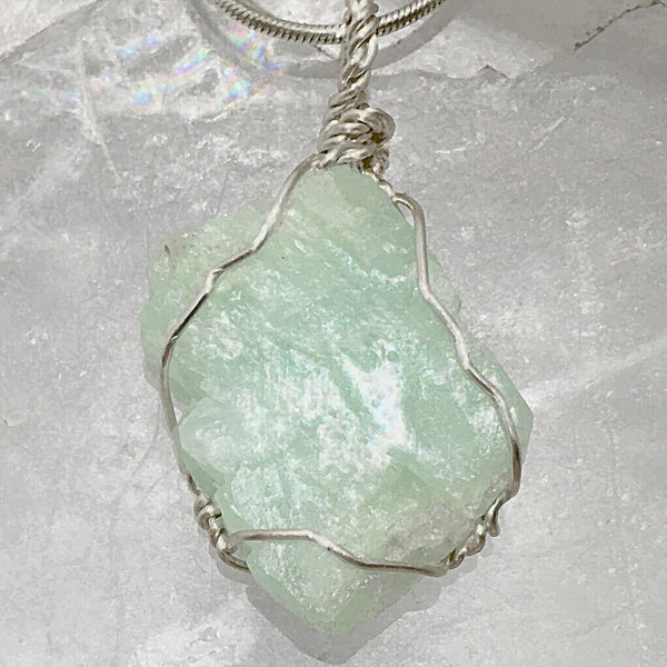 Aquamarine Natural Pendant Wire Wrap Unique | New Earth Gifts