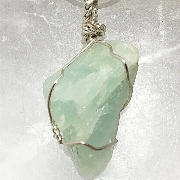 Aquamarine Natural Pendant Wire Wrap - Amazing Natural Beauty | New Earth Gifts