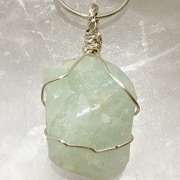 Aquamarine Pendant Wire Wrap is the Color of the Sea | New Earth Gifts