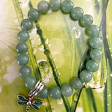 Aventurine Bracelet with Jeweled Dragonfly Charm - New Earth Gifts