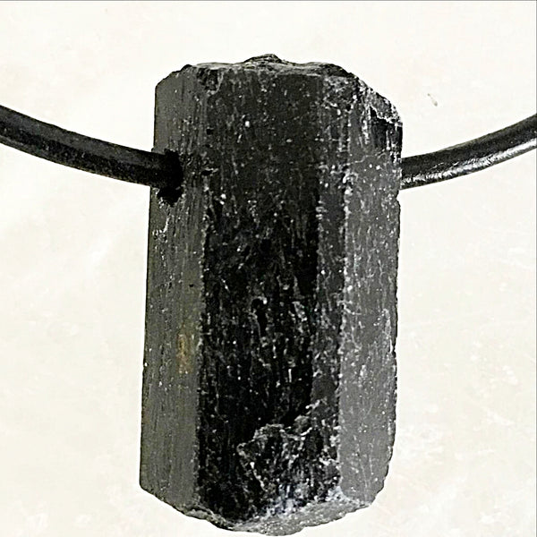 Black Tourmaline Pendant - Rough Black Tourmaline - New Earth Gifts