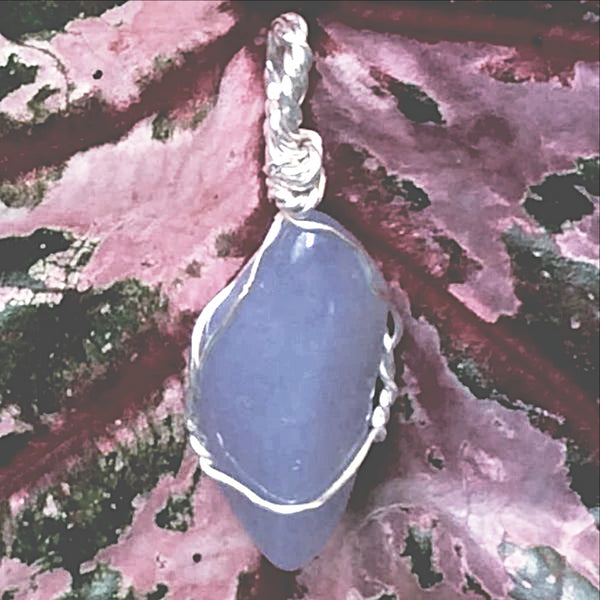 Chalcedony Free Form Wire Wrapped Pendant - New Earth Gifts