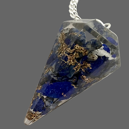 Orgone Chakra Pendulum - Blue Quartz Throat Chakra - New Earth Gifts and Beads