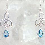 Blue Topaz Faceted Earring Angel Design - New Earth Gifts