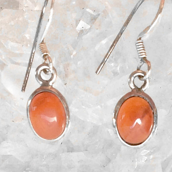 Carnelian Sterling Silver Dangle Earrings -New Earth Gifts